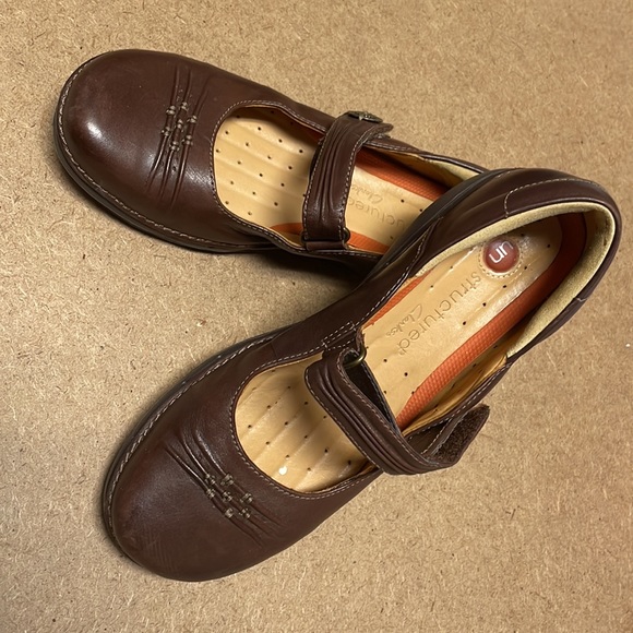 Clarks Unstructured Casual Mary Jane Loafers Shoes Size 7.5 M brown - Picture 11 of 17
